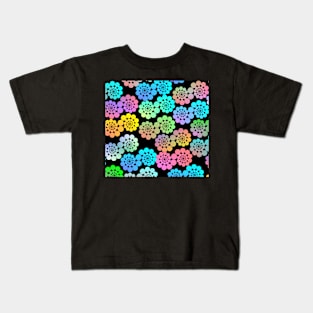 Graphic Spiraling Circles on Black Double Horizontal Kids T-Shirt